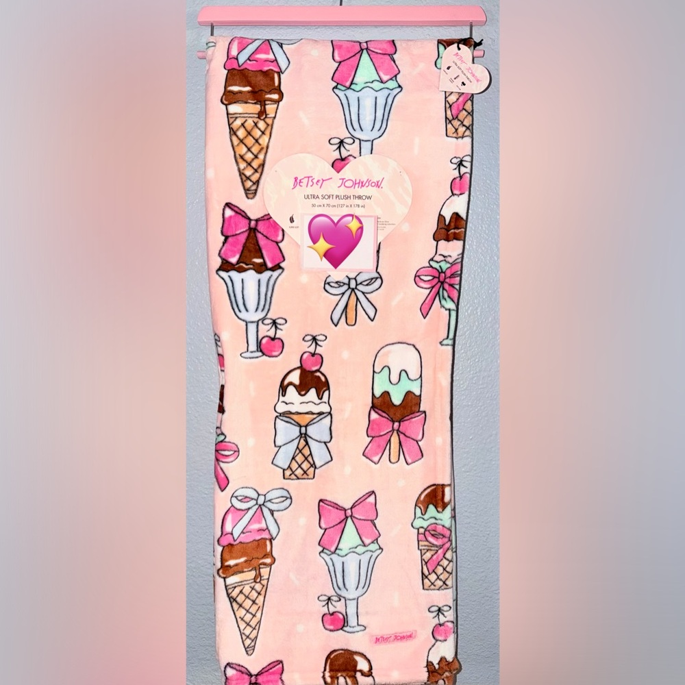 Betsey Johnson Ice Cream Plush Throw Blanket